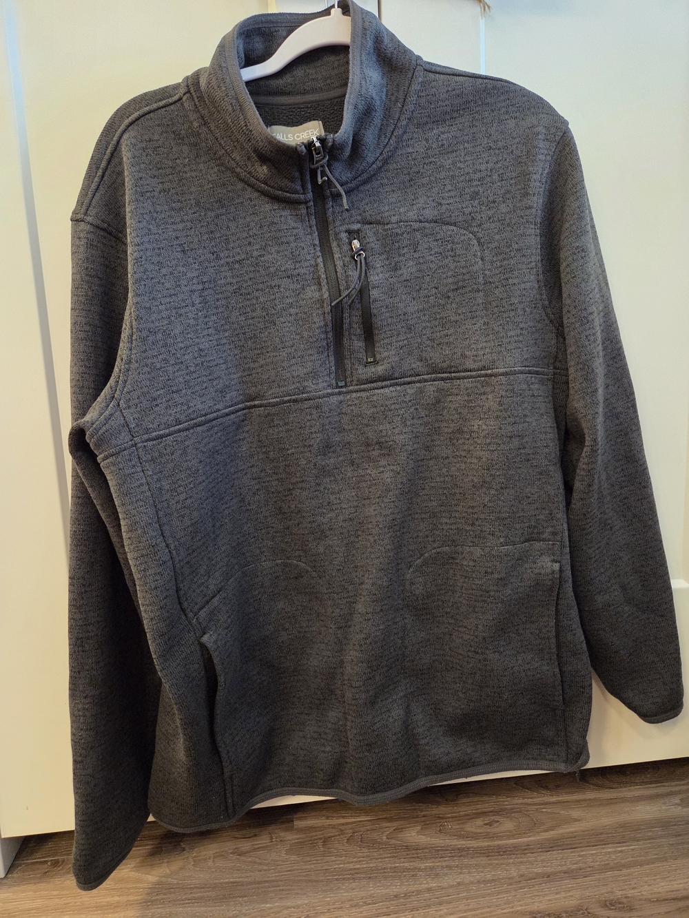 Falls Creek Men’s Gray Quarter-Zip Fleece Pullover